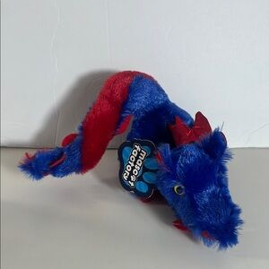 Blue and Red Plush Dragon Toy